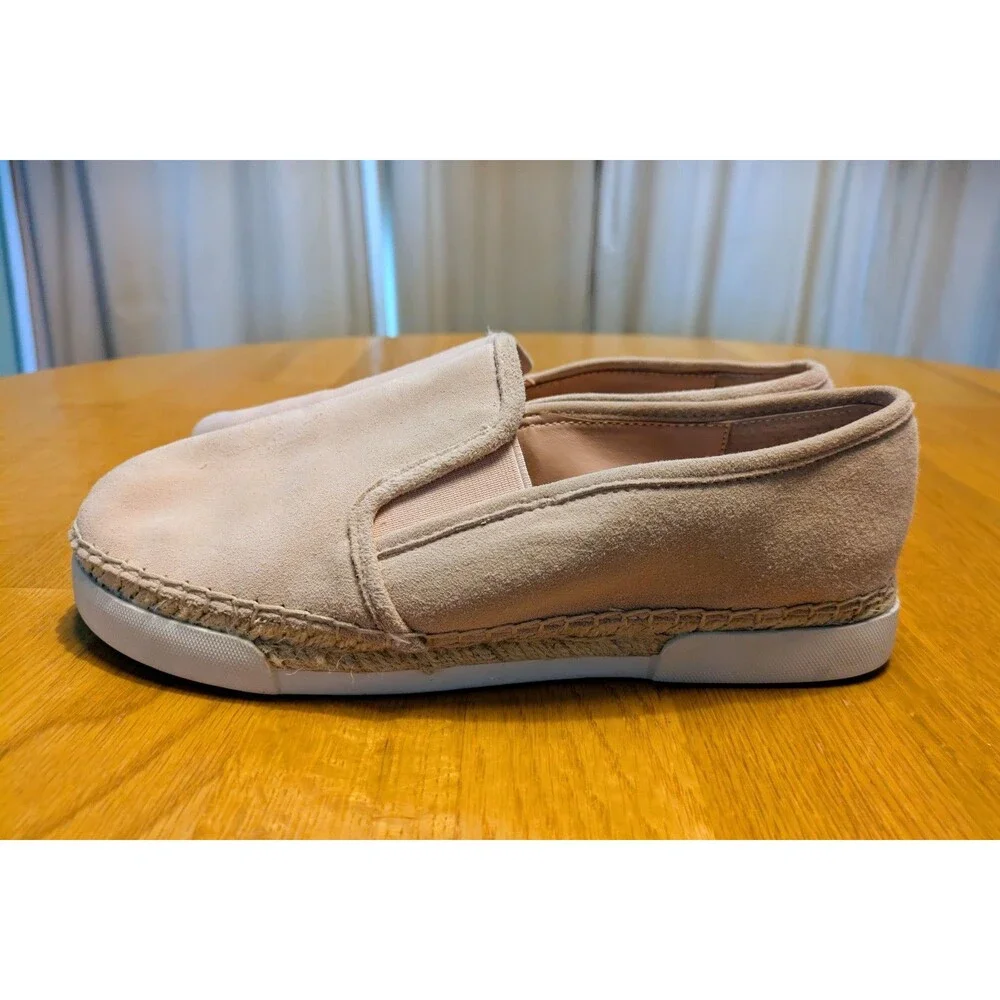 Vince Camuto Tambie Light Pink Espadrille Suede Loafers Size 7.5 Cute!!